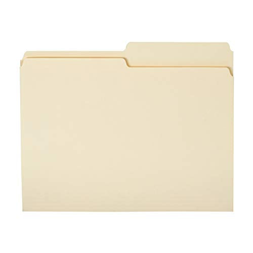 Smart Home Basics Manila File Folders, Letter Size, 1/2 Tab Kit