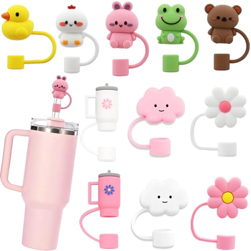 Minimalist LDKEDKF 11Pcs Straw Cover for Cup, Silicone Straw Essentials