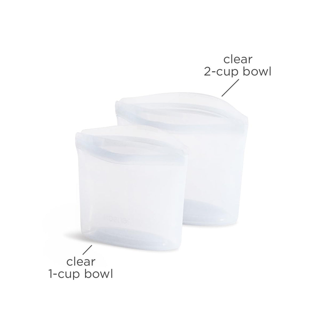 Stasher Silicone Reusable Storage Bags, 3-Pack, Reusable Freezer Bags, Microwave, Dishwasher, Oven Safe, Sous Vide, Premium Lunch Containers, Eco Friendly, Food Storage Bags, Snack Bags, Multicolor