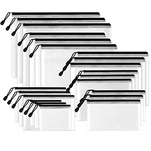 Smart Home SUNEE Multisize Mesh Zipper Pouches (Black, 21 Set