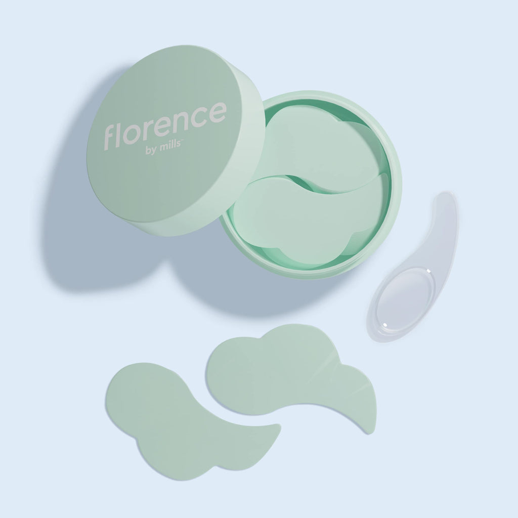 florence by mills Floating Under the Eyes Depuffing Gel Pads | Re-Energize Tired Under Eyes | Hydrating | Vegan & Cruelty-Free - 30 Pairs/60 count