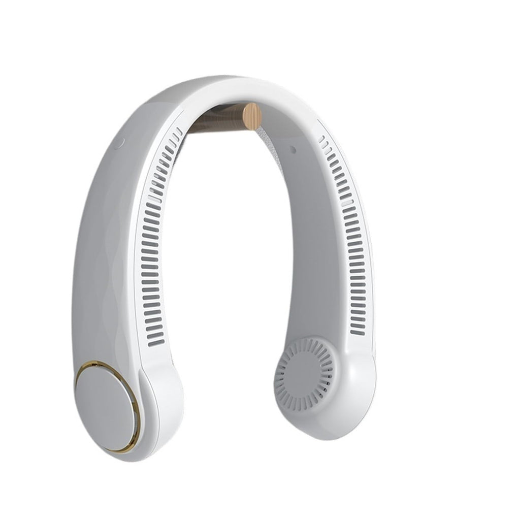 Voice ai hanging neck fan mobile phone control leafless silent charging usb electric
