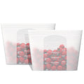Winrock Reusable 100% Silicone Food Storage Bags, Sandwich Snack Bags New Generation Stand Up Zip Container for Soup and Leftovers, Plastice & BPA Free, Microwave Oven Safe 3 Pack (51oz, 34oz, 17oz)