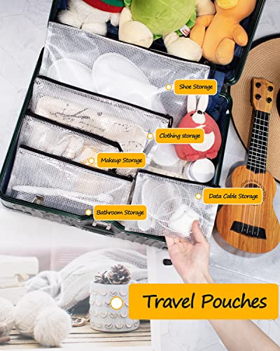 Smart Home SUNEE Multisize Mesh Zipper Pouches (Black, 21 Set