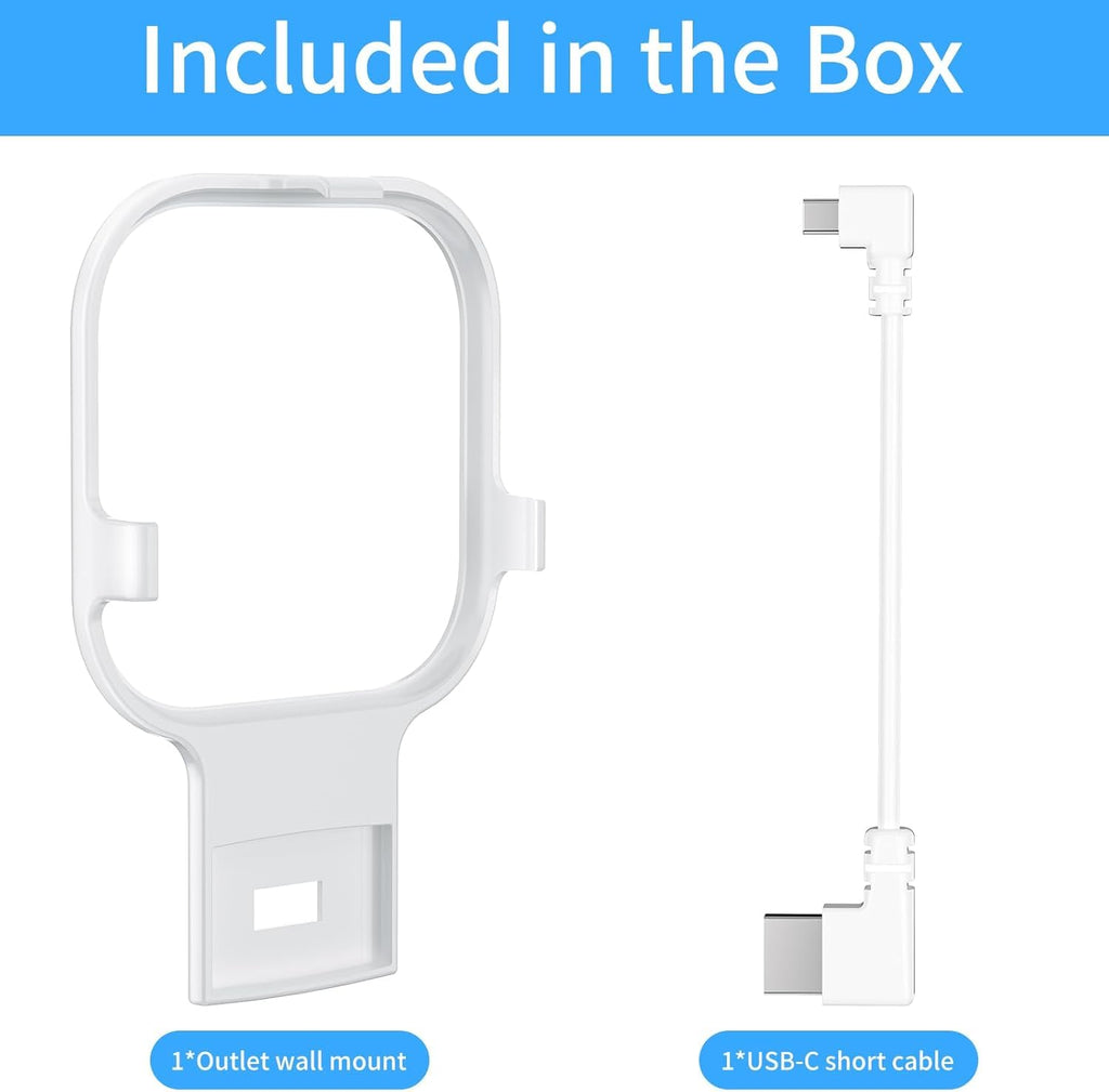 Outlet Mount for All-New Sync Module, Compatible with Blink Sync Module Core/2/XR, Space-Saving & No-Drill Bracket for Blink Indoor Outdoor Security Camera, with Short Cables (1Pack)