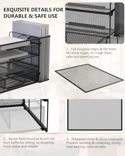WALI Desk File Organizer, 4 Tier Desktop Paper for Daily Use