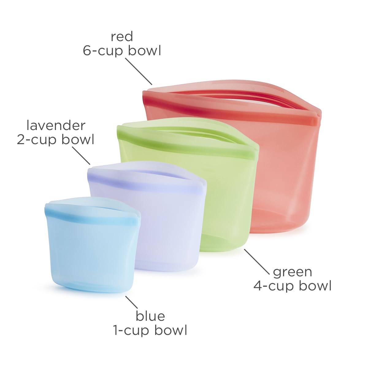 Stasher Silicone Reusable Storage Bags, 3-Pack, Reusable Freezer Bags, Microwave, Dishwasher, Oven Safe, Sous Vide, Premium Lunch Containers, Eco Friendly, Food Storage Bags, Snack Bags, Multicolor