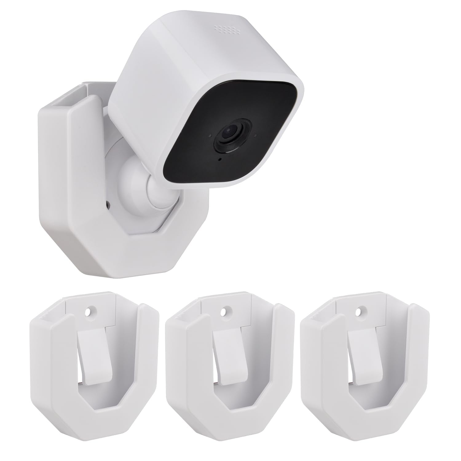 StartVision 3 Pack Blink Camera Wall Mount for Blink Outdoor 2K+ / Outdoor 4 /Mini 2K+/ Mini 2 / Mini/Blink Indoor Camera, No Drill No Screws Adhesive Wall Mount (Black)