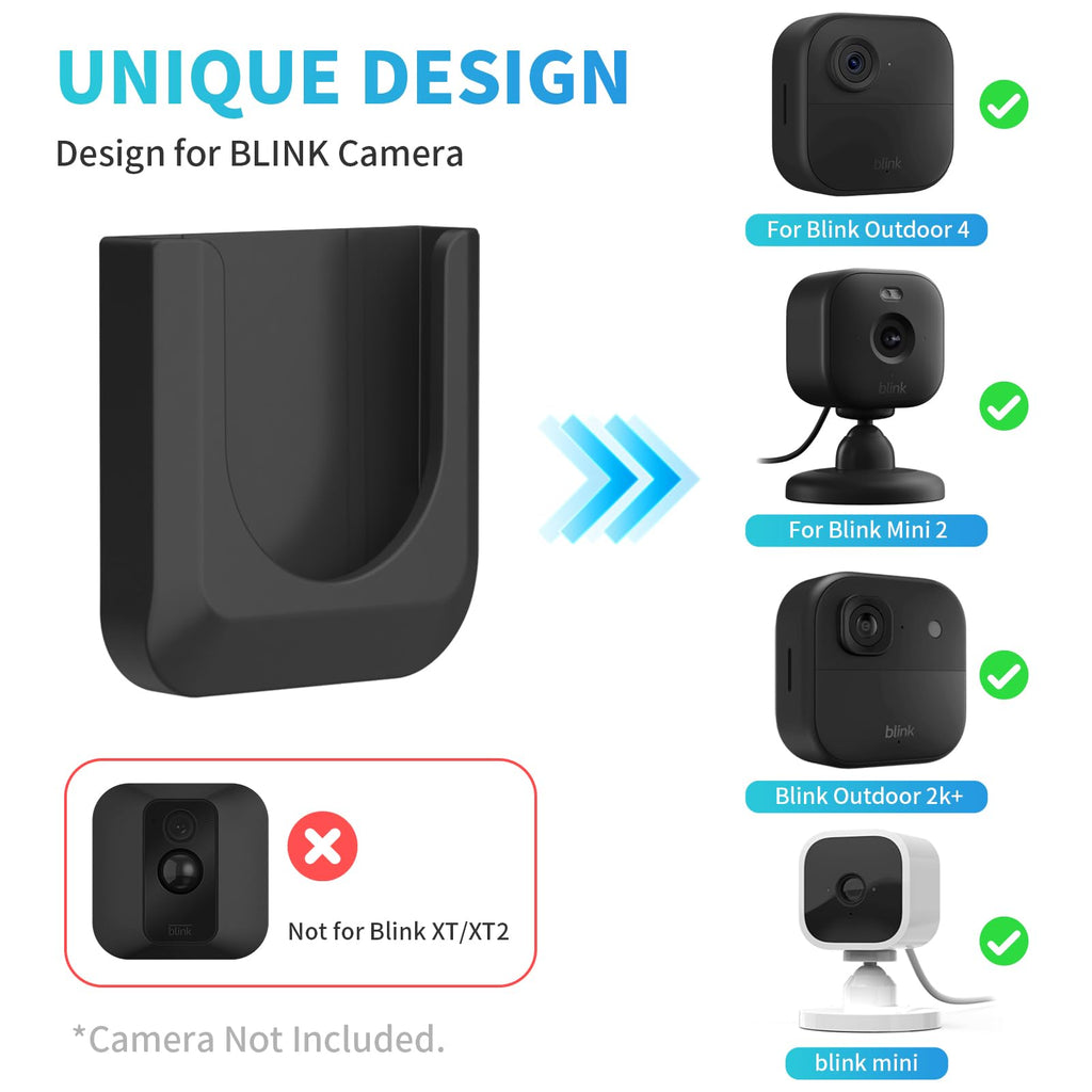 Blink Mini 2 No Drill Wall Mount Bracket for Blink Mini 2/Blink Outdoor 4/Blink Indoor Camera,No Screw Adhesive Blink Camera Mount for Blink Indoor Outdoor Camera 3Pack (Camera Not Included),White