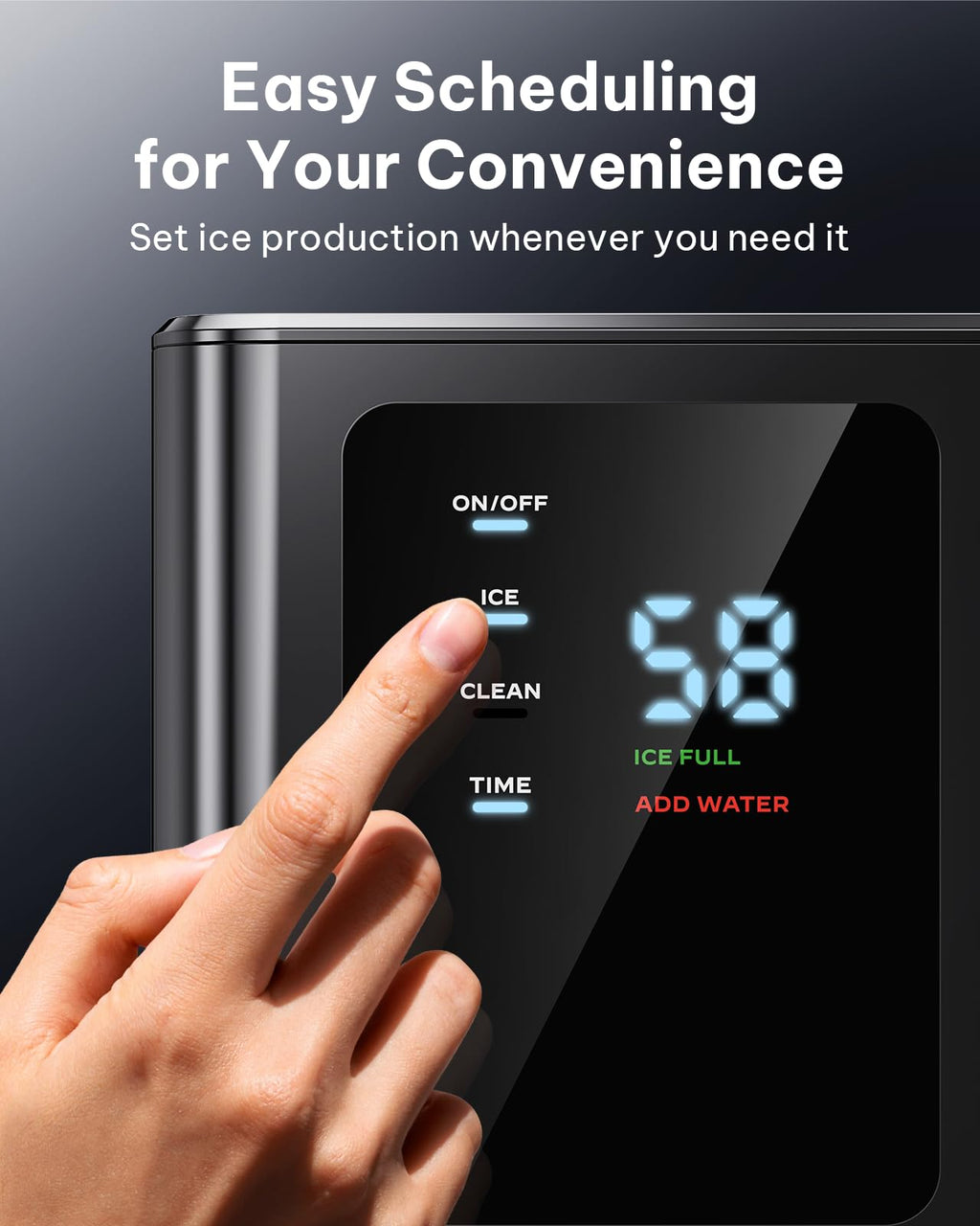 Silonn Nugget Ice Maker Countertop, Auto Drop Ice, Self Cleaning Ice Machine, 40 lbs/24H Soft Chewable Ice, Self Dispensing Nugget Ice Maker for Home, Kitchen and Party