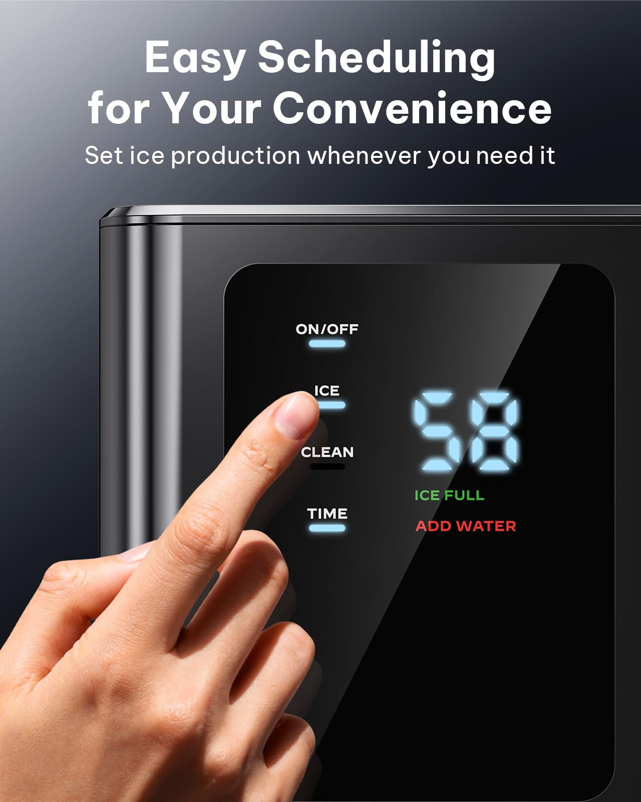 Silonn Nugget Ice Maker Countertop, Auto Drop Ice, Self Cleaning Ice Machine, 40 lbs/24H Soft Chewable Ice, Self Dispensing Nugget Ice Maker for Home, Kitchen and Party