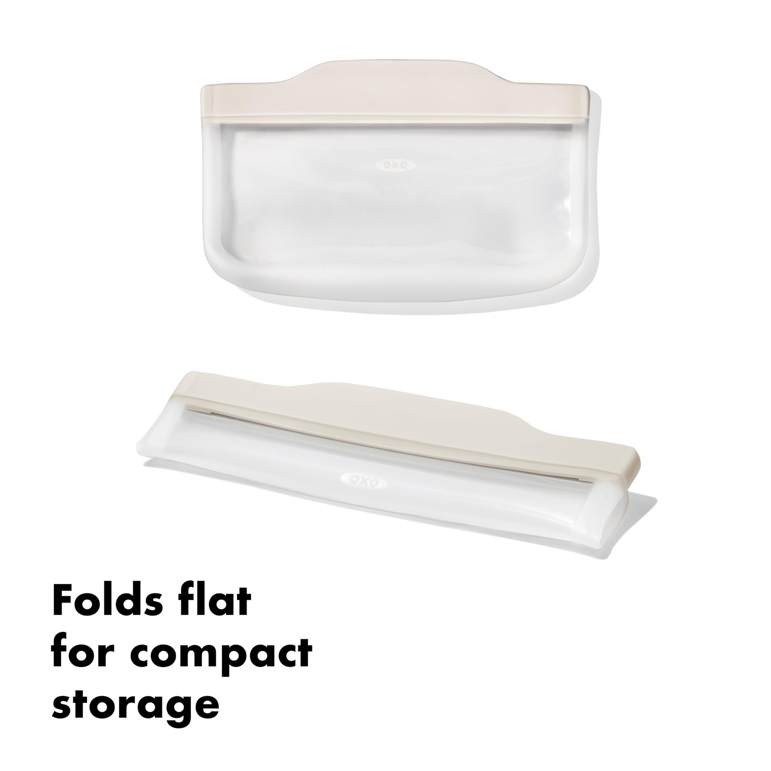 OXO Good Grips Silicone Reusable Bag – Stand-Up Snack (12 oz) – Oat
