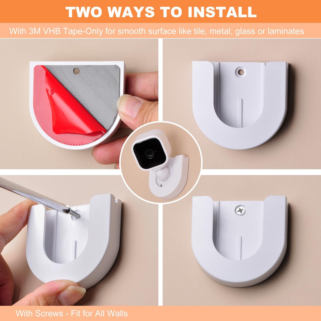 2 Pack Wall Mount for Blink Mini Indoor Camera,Strong Adhesive Camera Mount Base for Blink Mini Indoor Camera,Two Ways Easy Installation, No Drilling or Screw Secured Fixed