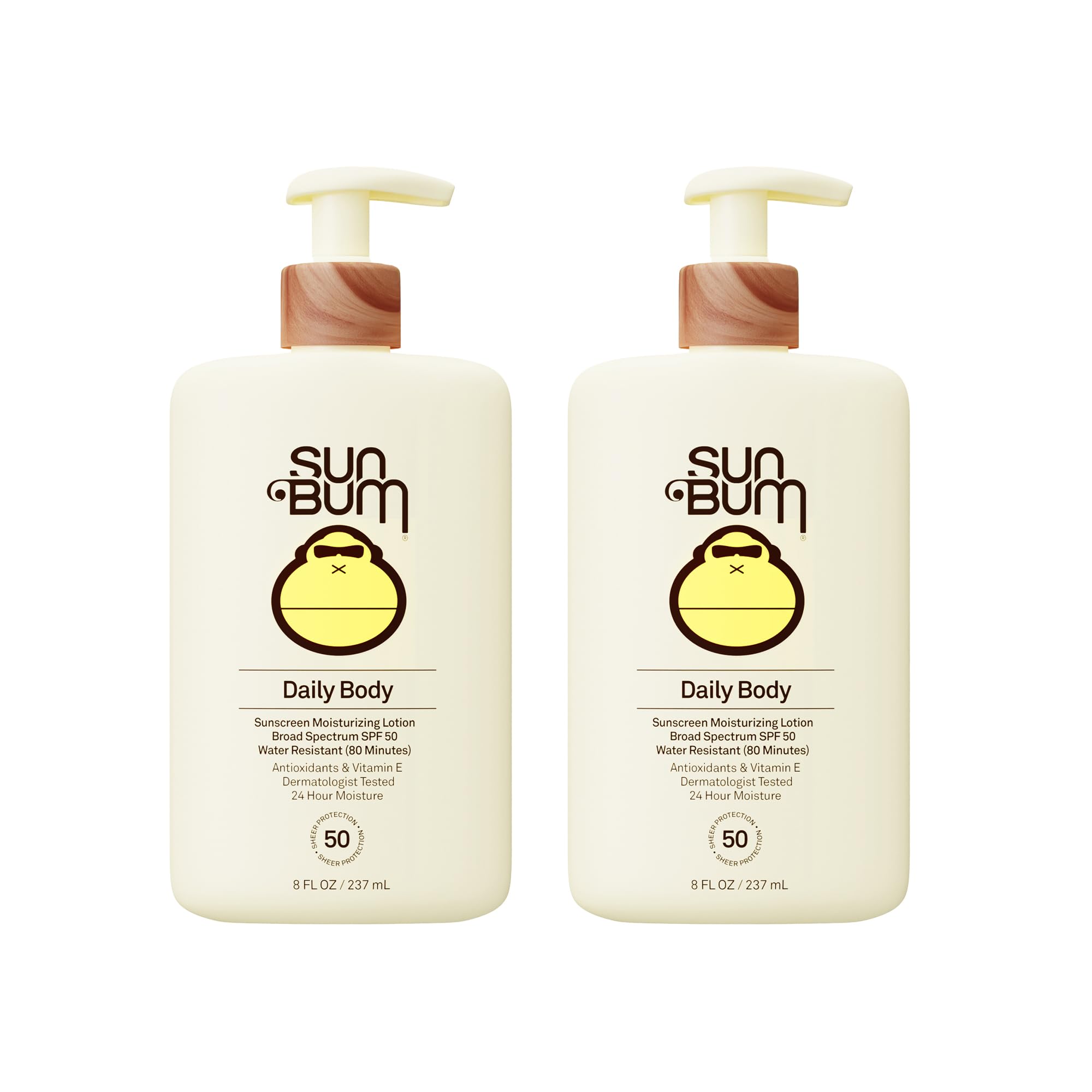 Sun Bum Daily SPF 50 Sunscreen Body Lotion - Broad Spectrum Moisturizing Sunscreen with Vitamin E - Vegan and Hawaii 104 Act Compliant (Without Octinoxate & Oxybenzone) - Dermatologist Tested - 8 oz