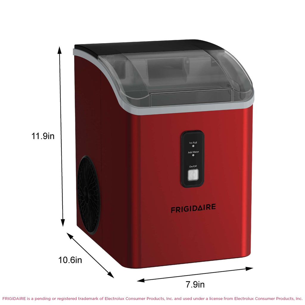 Frigidaire Countertop Crunchy Chewable Nugget Ice Maker, Compact, 33lbs per Day, Metallic Finish