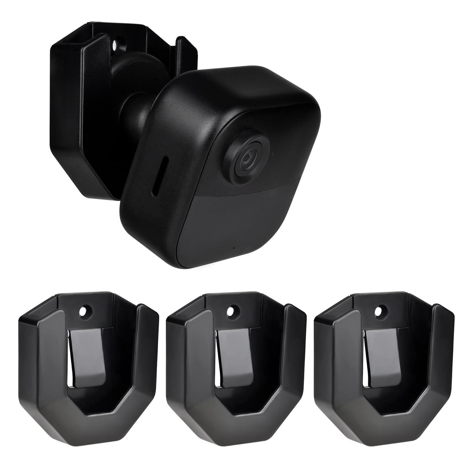 StartVision 3 Pack Blink Camera Wall Mount for Blink Outdoor 2K+ / Outdoor 4 /Mini 2K+/ Mini 2 / Mini/Blink Indoor Camera, No Drill No Screws Adhesive Wall Mount (Black)