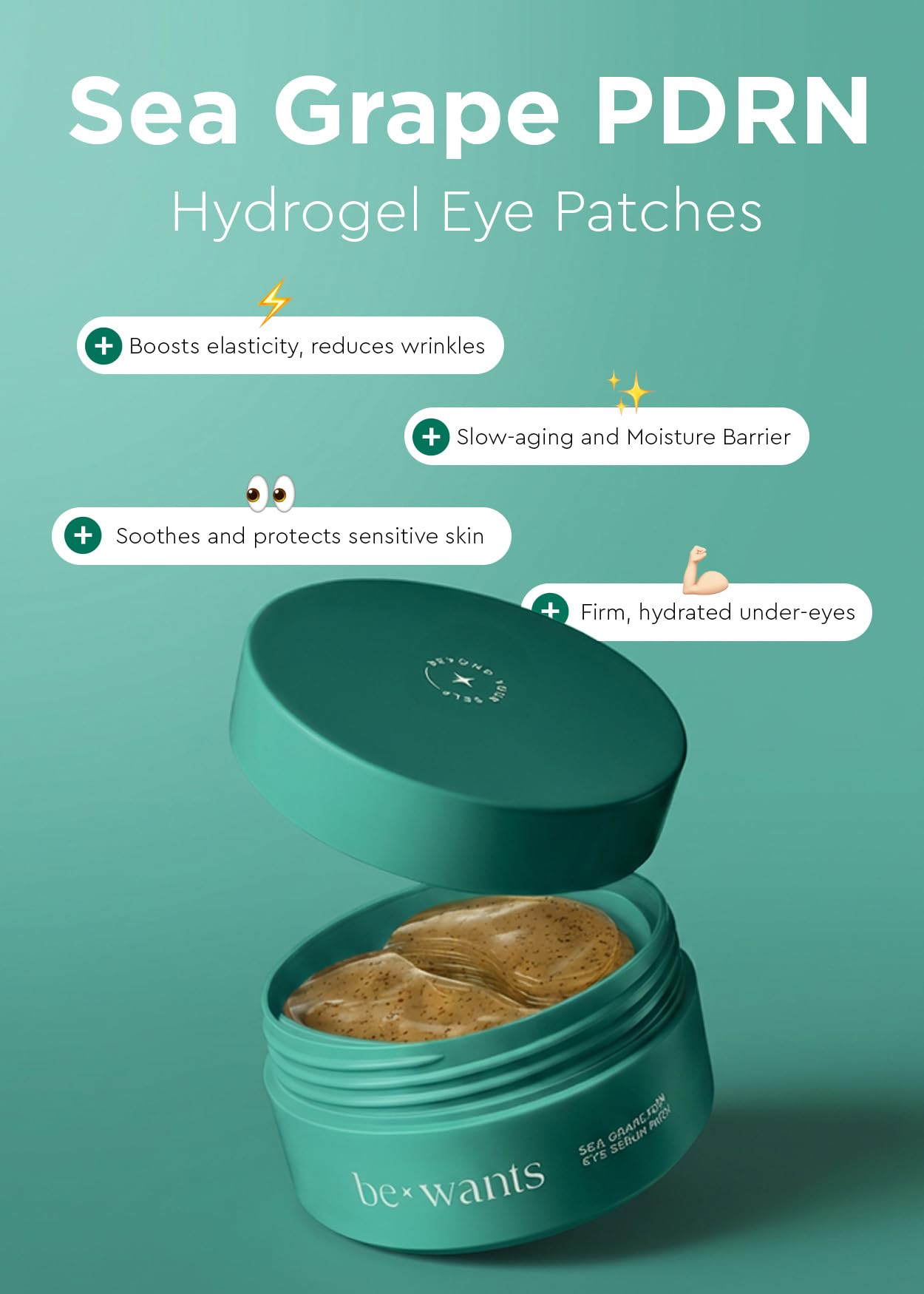 bewants Deep Toning Glutathione Eye Serum Patch | Korean Retinol and Caffeine Eye Patches | Advanced Glutathione Skincare Gel Patch | 60 Undereye Mask Patches