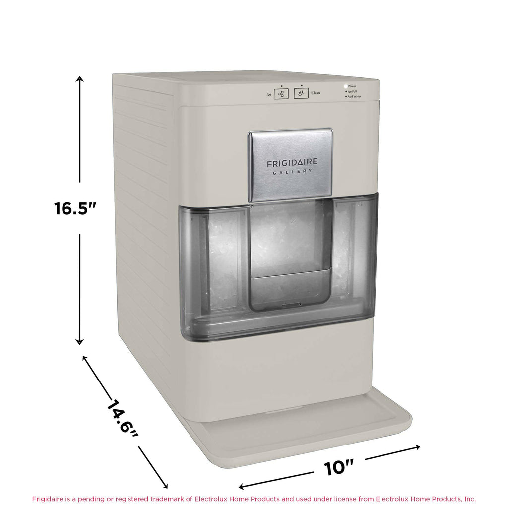 Frigidaire Compact Countertop Ice Maker, Makes 26 Lbs. of Bullet Shaped Ice Cubes Per Day, Silver Stainless