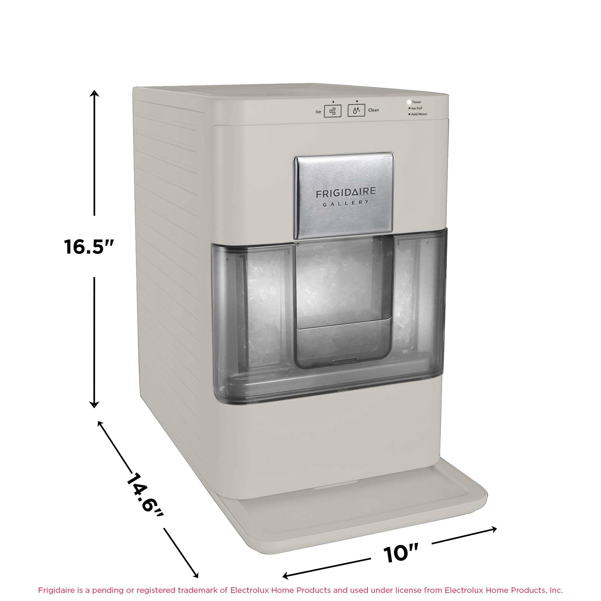 Frigidaire Compact Countertop Ice Maker, Makes 26 Lbs. of Bullet Shaped Ice Cubes Per Day, Silver Stainless