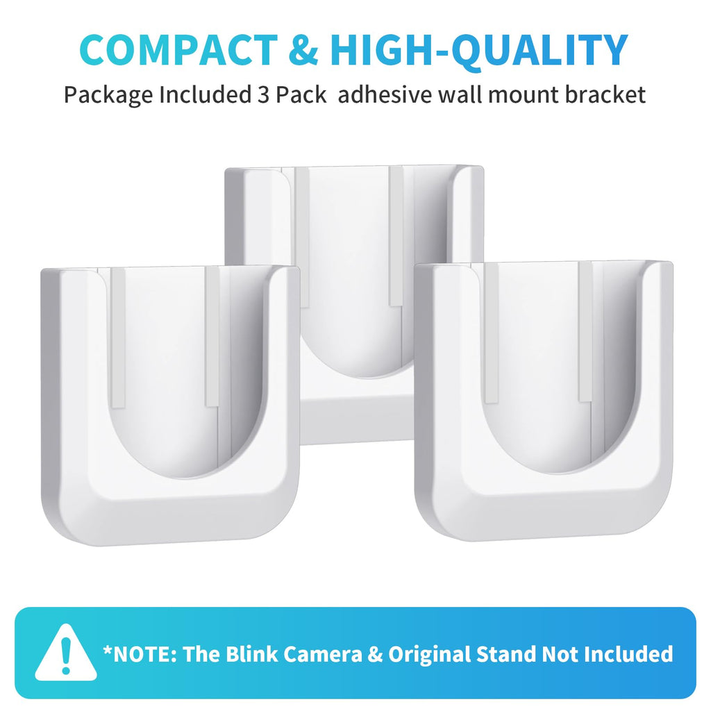 Blink Mini 2 No Drill Wall Mount Bracket for Blink Mini 2/Blink Outdoor 4/Blink Indoor Camera,No Screw Adhesive Blink Camera Mount for Blink Indoor Outdoor Camera 3Pack (Camera Not Included),White
