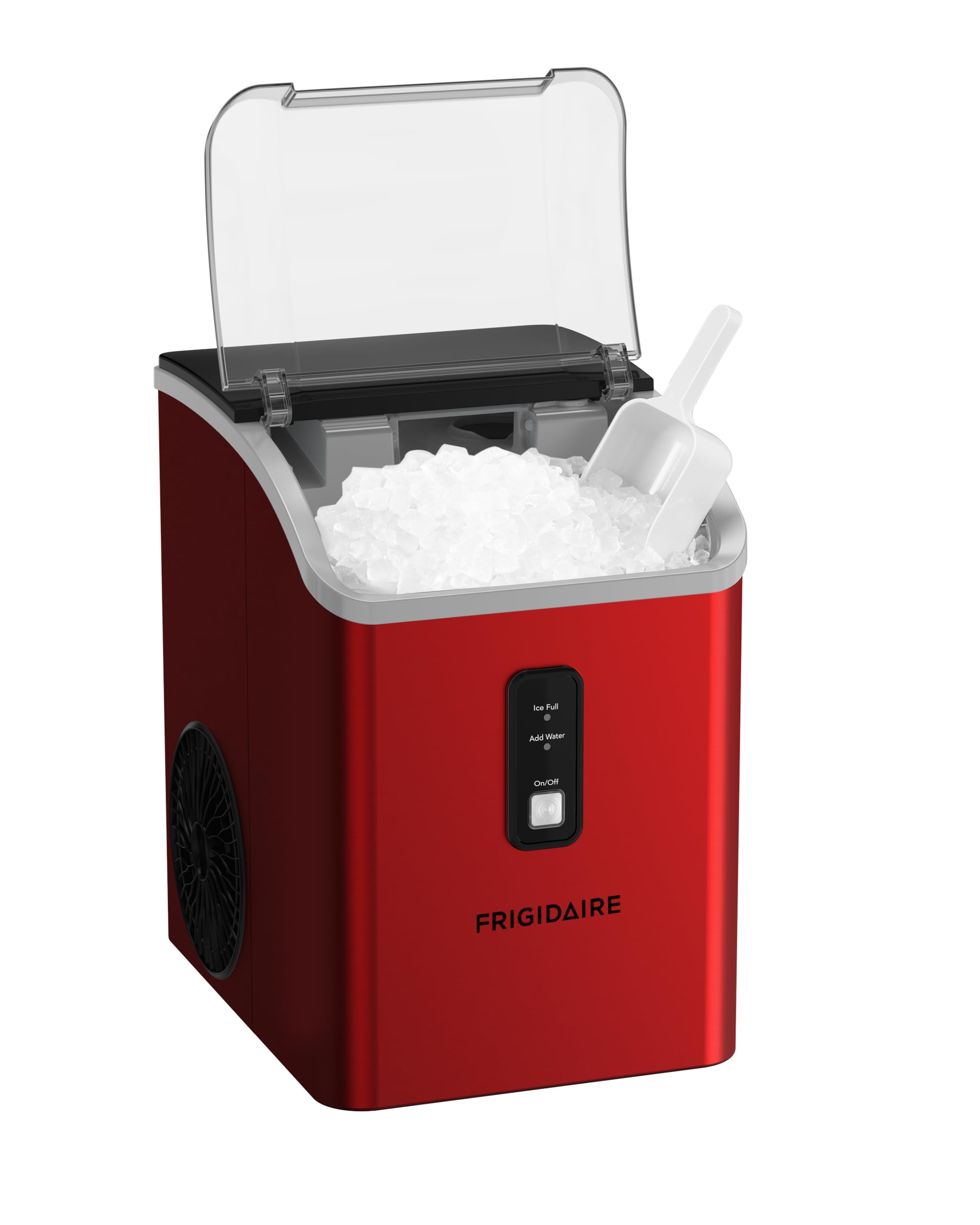 Frigidaire Countertop Crunchy Chewable Nugget Ice Maker, Compact, 33lbs per Day, Metallic Finish