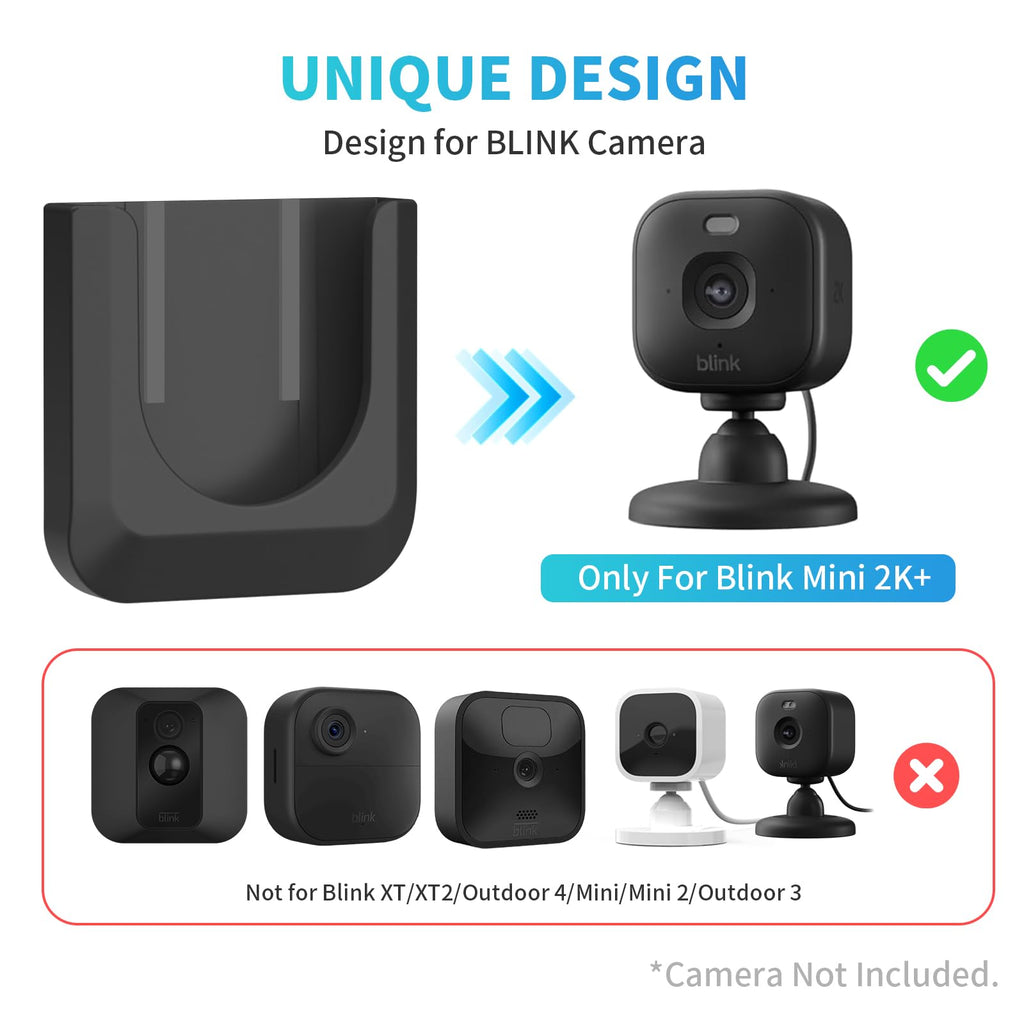 Blink Mini 2 No Drill Wall Mount Bracket for Blink Mini 2/Blink Outdoor 4/Blink Indoor Camera,No Screw Adhesive Blink Camera Mount for Blink Indoor Outdoor Camera 3Pack (Camera Not Included),White