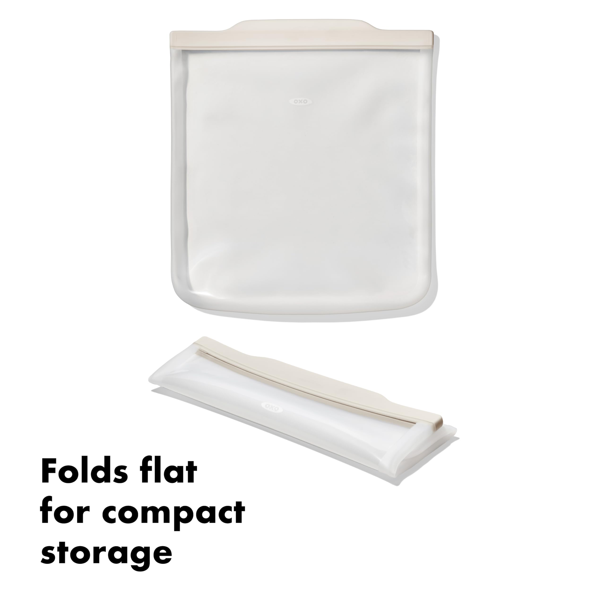 OXO Good Grips Silicone Reusable Bag – Stand-Up Snack (12 oz) – Oat