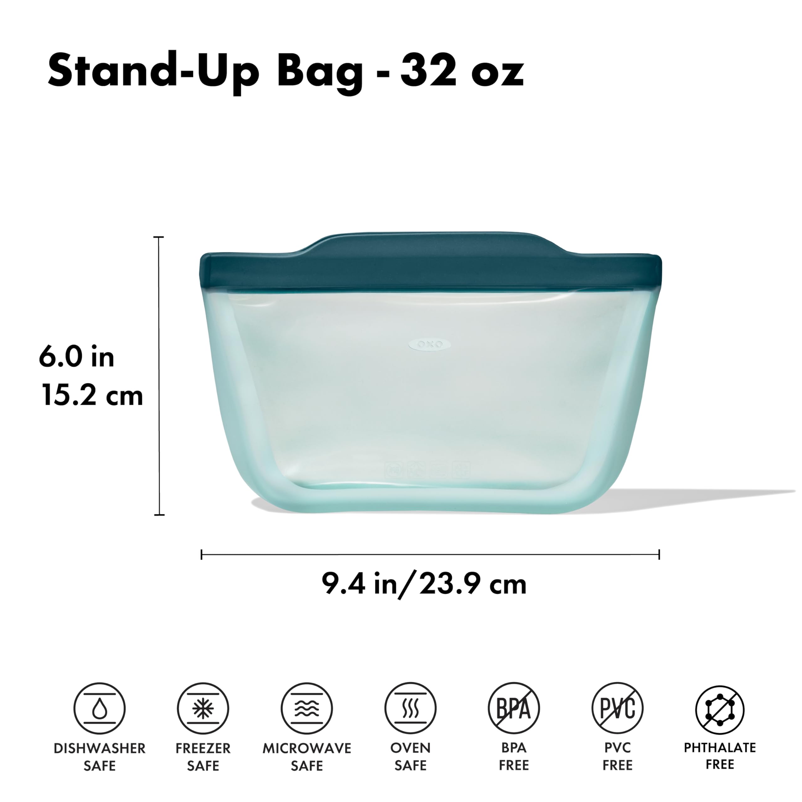 OXO Good Grips Silicone Reusable Bag – Stand-Up Snack (12 oz) – Oat