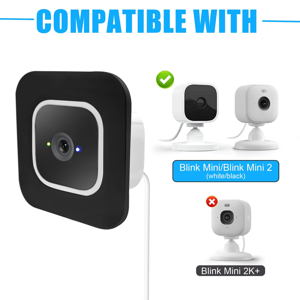 2 Pack Window Mount Compatible with Blink Mini Indoor, Secured Camera Glass Wall Holder for Single Pane Glass Windows/Doors for Outside Security Monitoring,White