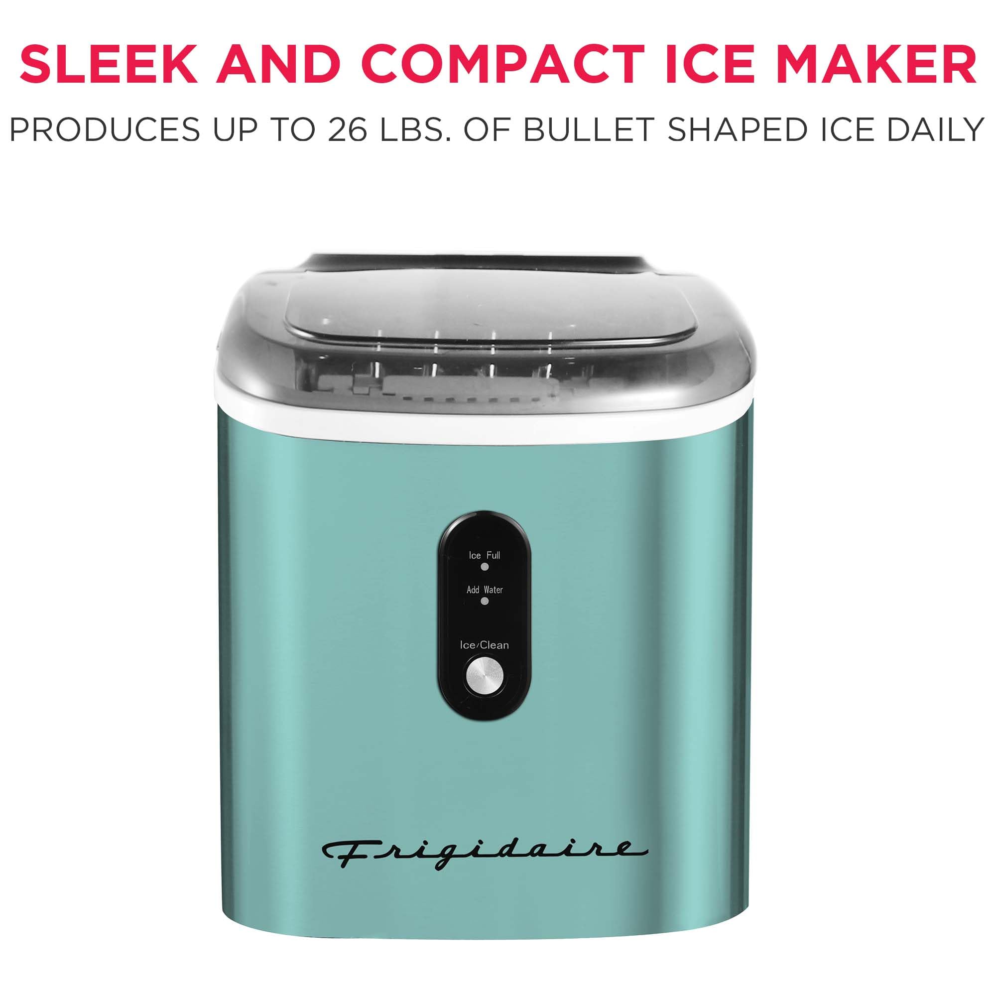 Frigidaire EFIC103-AMZ-SC Counter Top Maker with Over-Sized Ice Bucket, Stainless Steel, Self Cleaning Function, Heavy Duty, Stainless