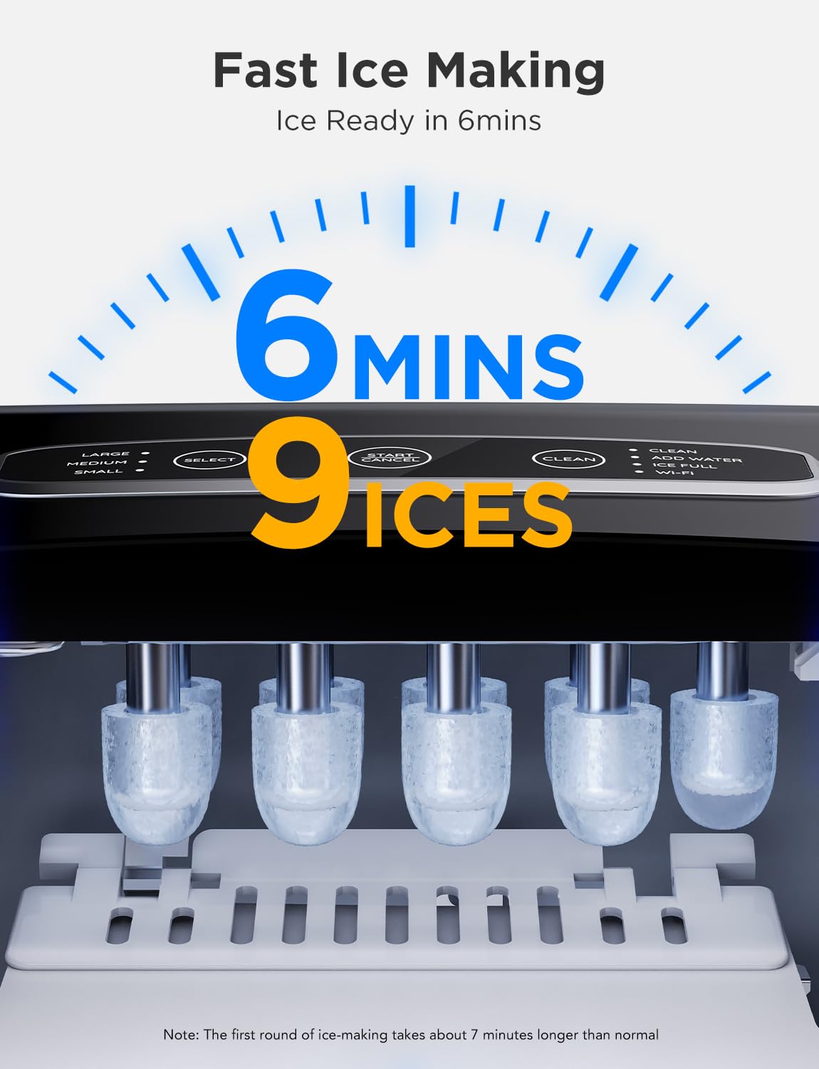 GoveeLife Smart Countertop Ice Makers, Portable Ice Maker Machine with Self-Cleaning, 6 Mins 9 Bullet Ice, 26lbs/24Hrs, Voice Remote for Home Kitchen Party Camping, with Ice Scoop Stainless Silver | Ice Maker with 26lbs/Day, App and Voice Control, Self-Cl