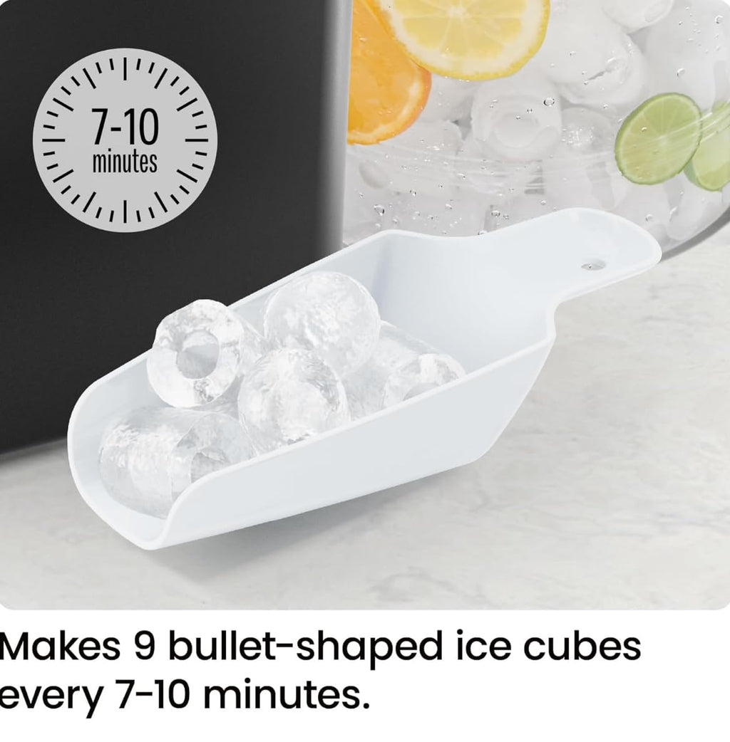 Iceman Pebble Ice Machine, Countertop Nugget Ice Maker Produces Chewable Pellet Ice in 20 Minutes, Makes 33lbs/Day, with One-Touch Cleaning Function and Ice Scoop/Basket Included – Stainless Steel