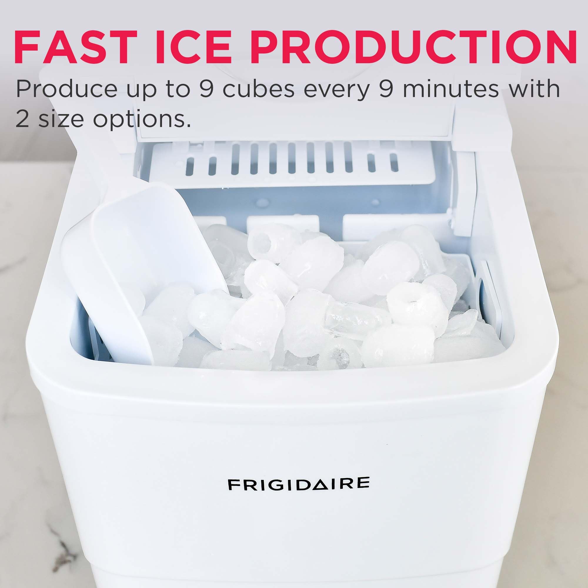Frigidaire EFIC108 Counter top Portable, 26 lb per Day Compact Ice Maker Machine