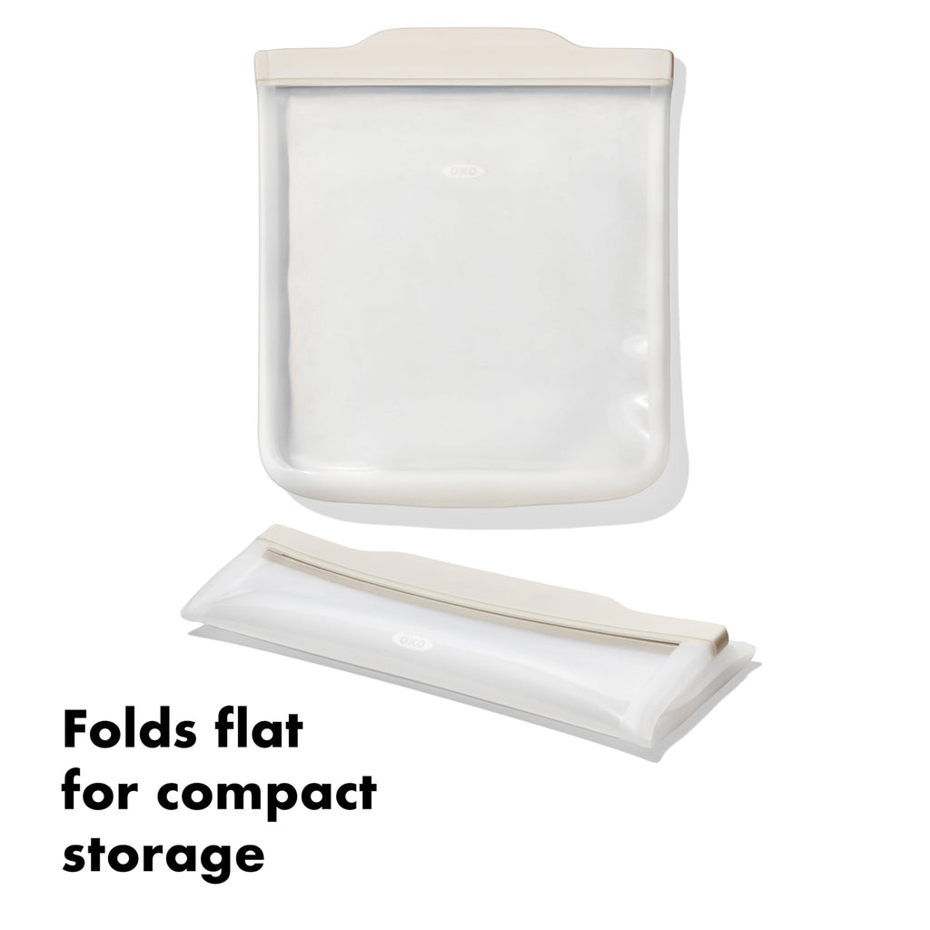 OXO Good Grips Silicone Reusable Bag – Stand-Up Snack (12 oz) – Oat