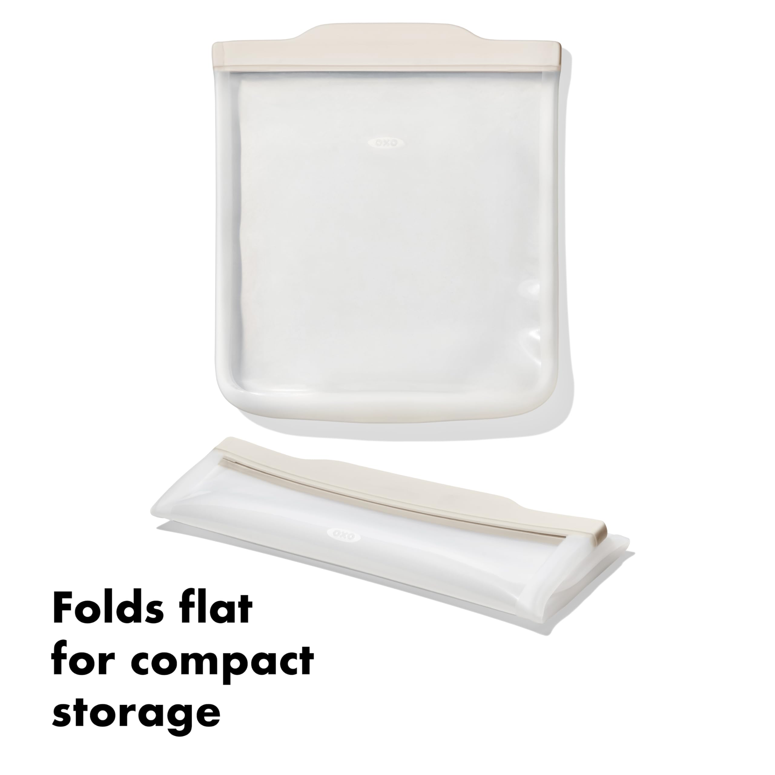 OXO Good Grips Silicone Reusable Bag – Stand-Up Snack (12 oz) – Oat