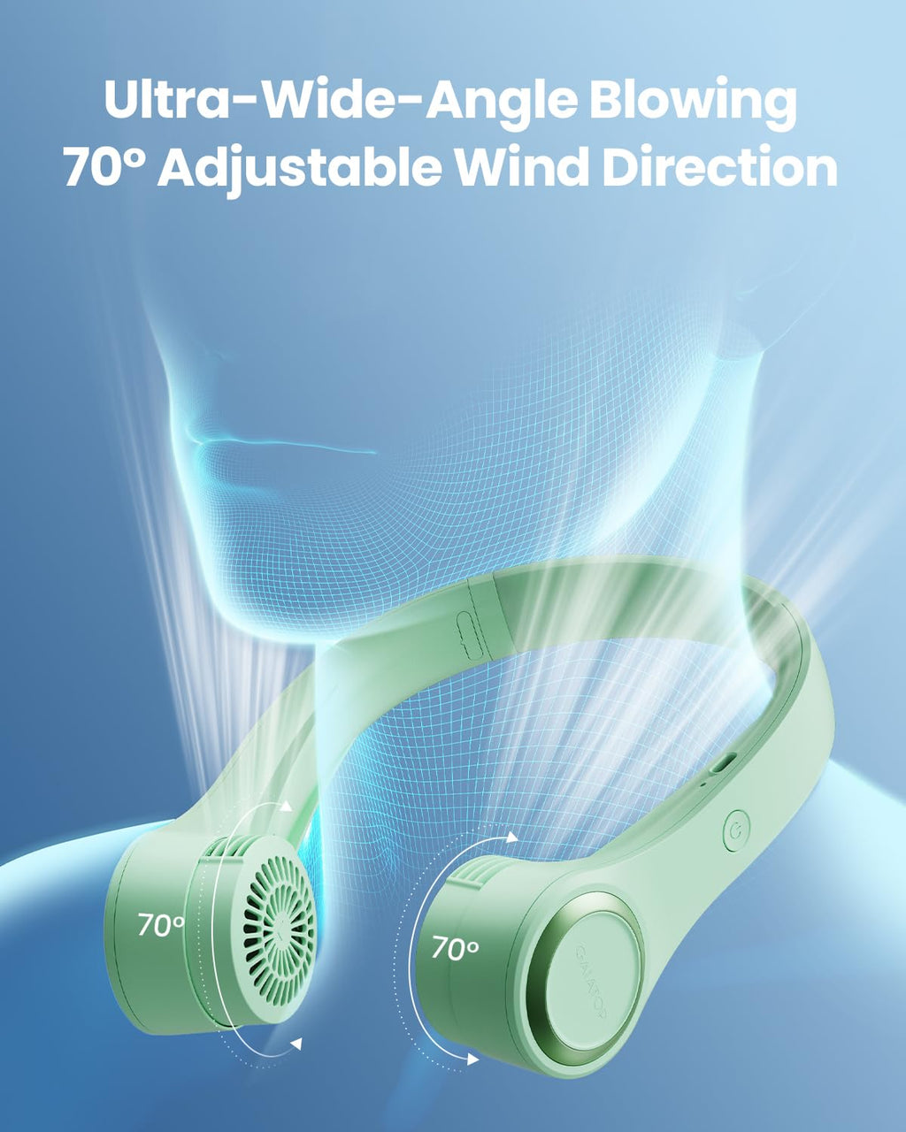 Gaiatop Portable Neck Fan, 4000mAh Rechargeable Hands Free Bladeless Mini Fans, 3 Speeds Air Outlet Can Rotate 70°, Free Adjustment Personal Wearable Cooling Fan Suitable for Travel Office Purple