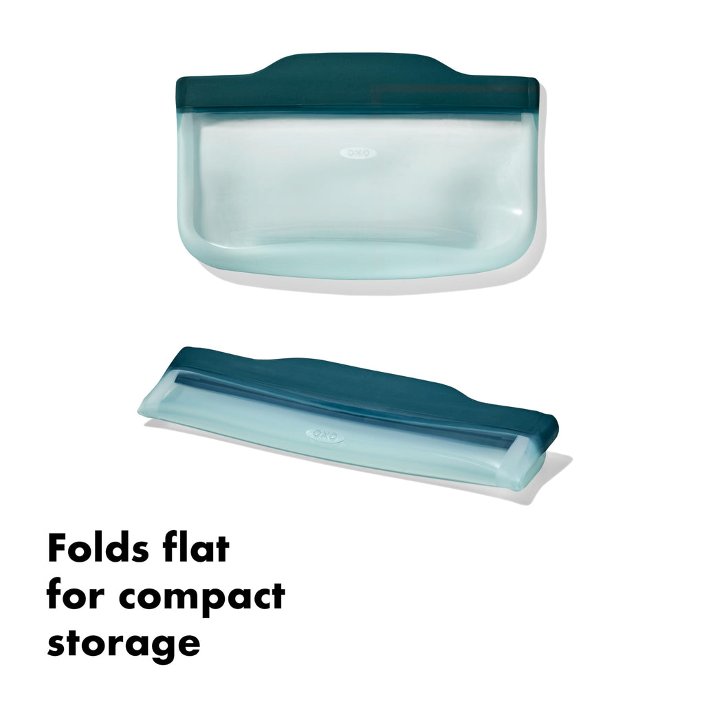 OXO Good Grips Silicone Reusable Bag – Stand-Up Snack (12 oz) – Oat