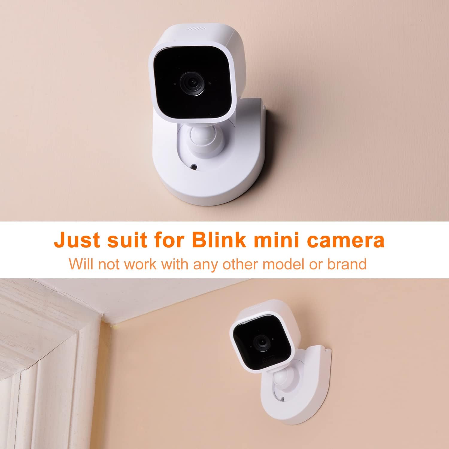 2 Pack Wall Mount for Blink Mini Indoor Camera,Strong Adhesive Camera Mount Base for Blink Mini Indoor Camera,Two Ways Easy Installation, No Drilling or Screw Secured Fixed