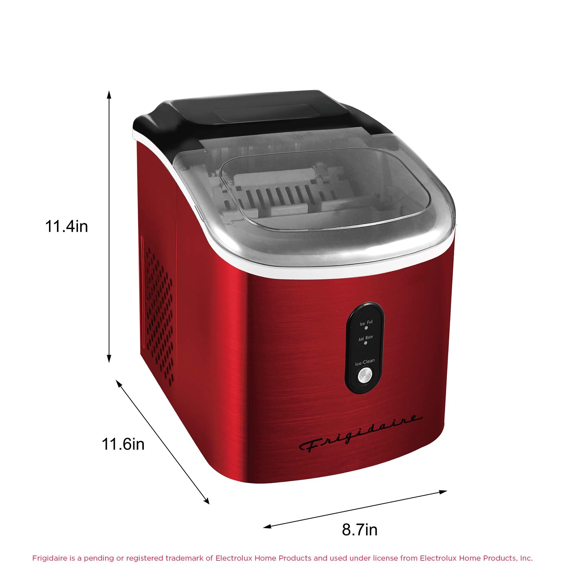 Frigidaire EFIC103-AMZ-SC Counter Top Maker with Over-Sized Ice Bucket, Stainless Steel, Self Cleaning Function, Heavy Duty, Stainless
