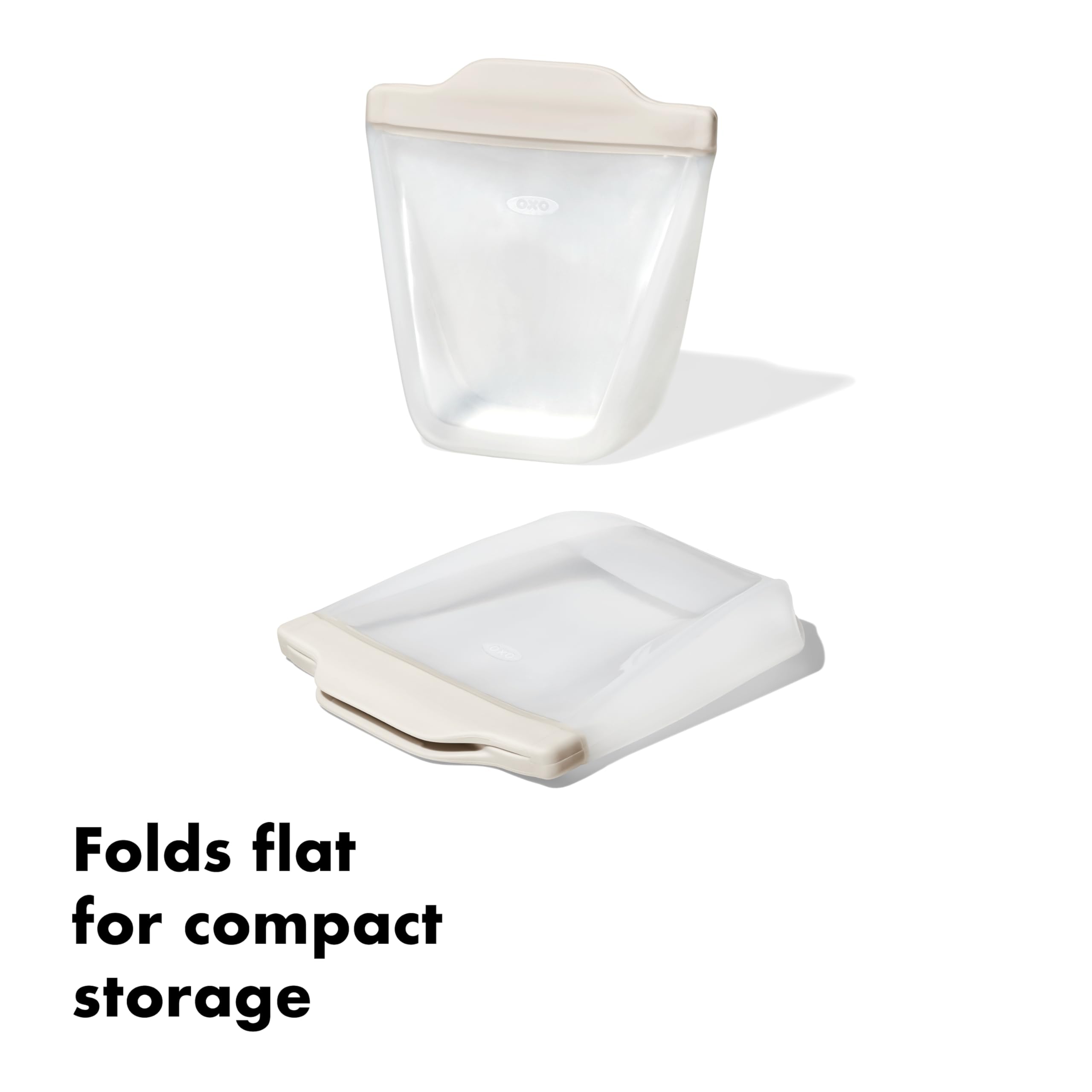 OXO Good Grips Silicone Reusable Bag – Stand-Up Snack (12 oz) – Oat