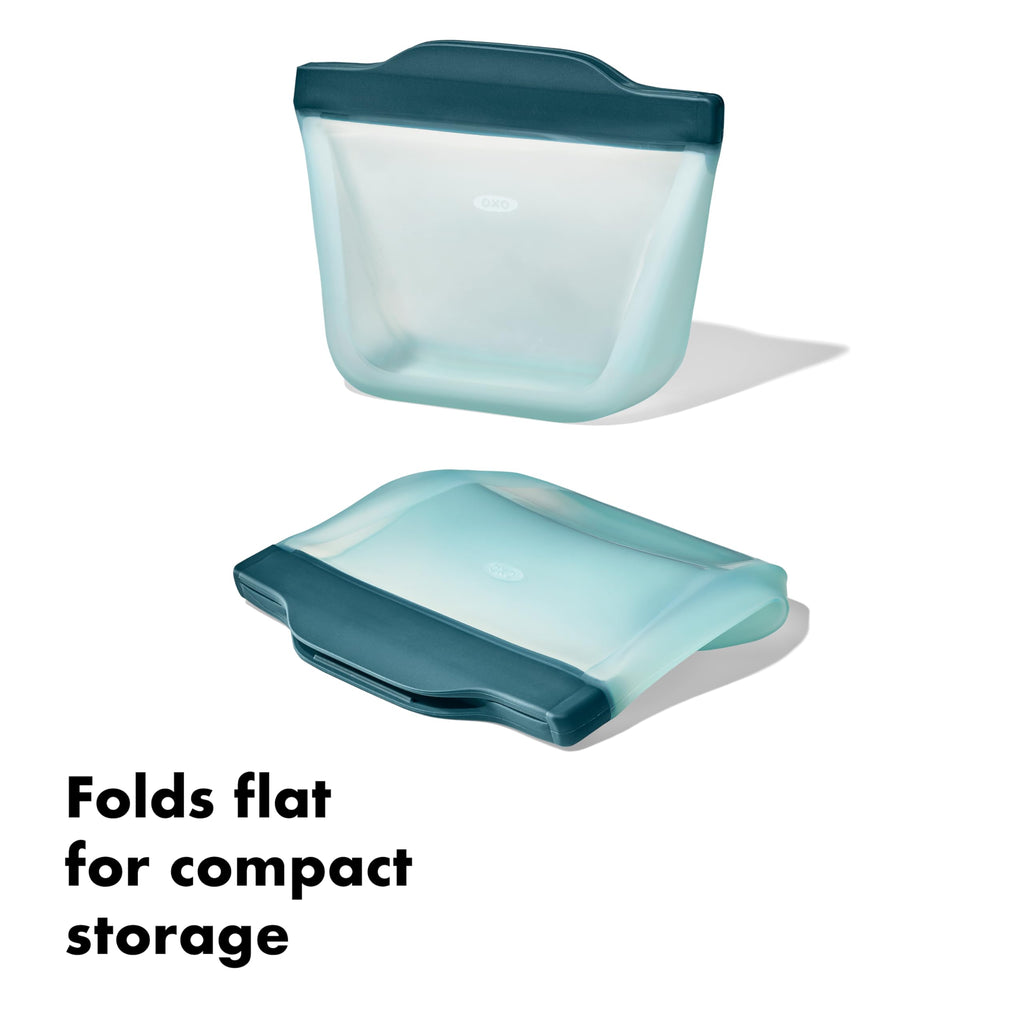 OXO Good Grips Silicone Reusable Bag – Stand-Up Snack (12 oz) – Oat