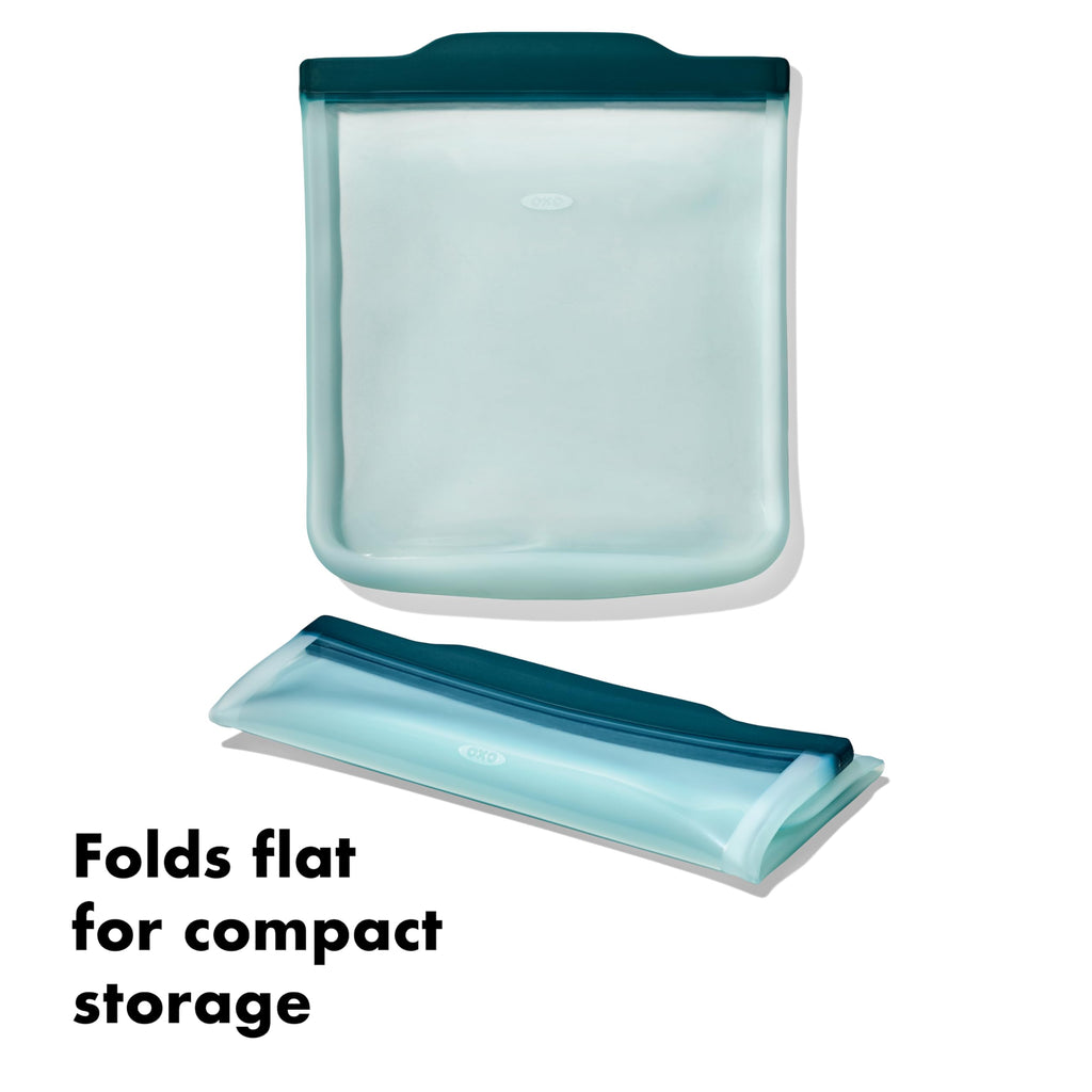 OXO Good Grips Silicone Reusable Bag – Stand-Up Snack (12 oz) – Oat