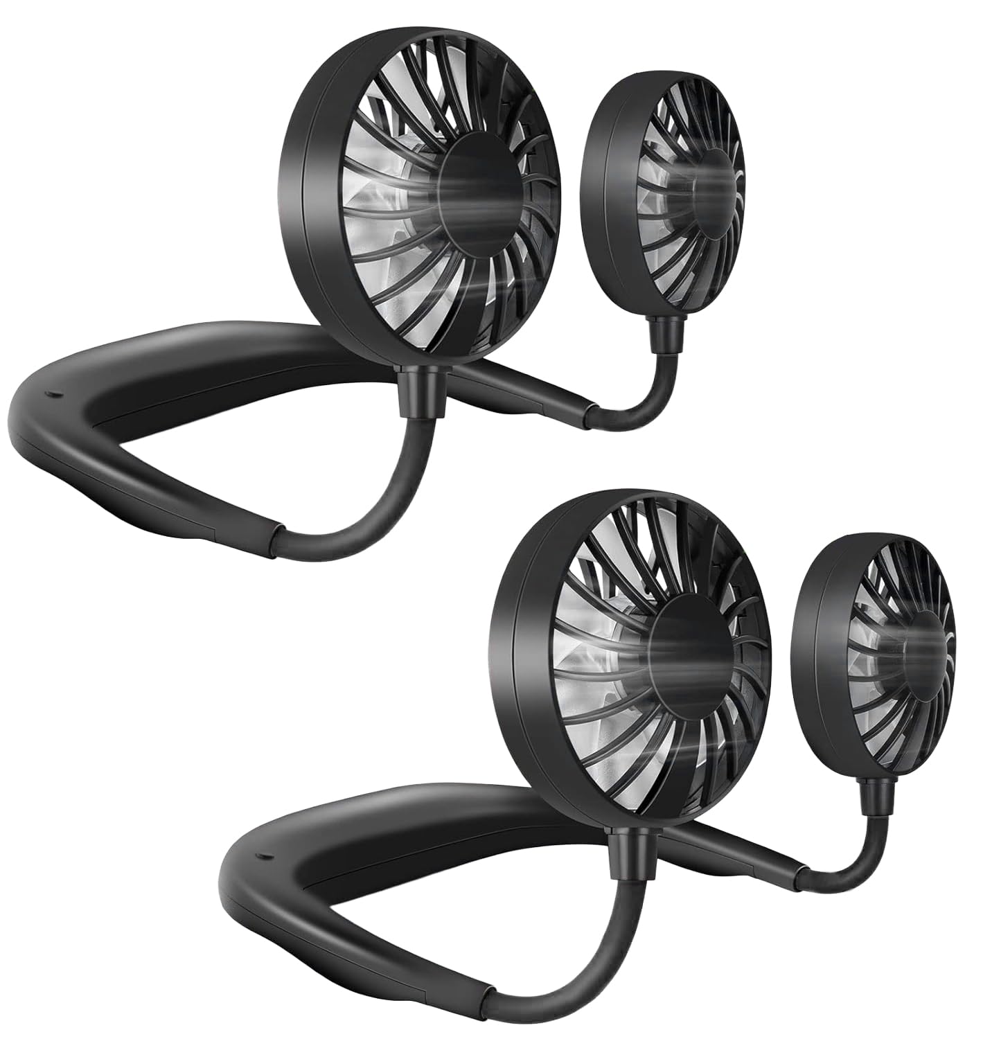JUANANIUG Portable Neck Fan Rechargeable Personal HandFree Fan Mini USB Wearable Neckband Sport Fan 3 Speed Adjustable 360 Degrees Rotation Perfect for Working Traveling Office Reading (Red Black)