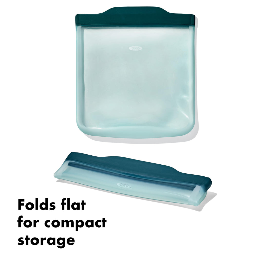 OXO Good Grips Silicone Reusable Bag – Stand-Up Snack (12 oz) – Oat