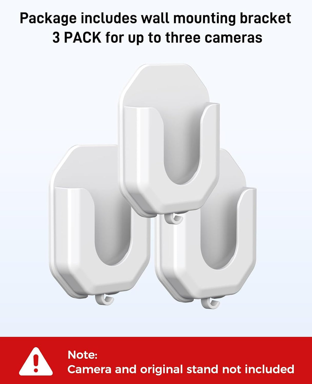 No Drill Ring Indoor Cam Adhesive Wall Mount Bracket Compatible with Ring Indoor Cam and Indoor Cam Plus/Blink Camera Adhesive Wall No Screws Mount 3Pack