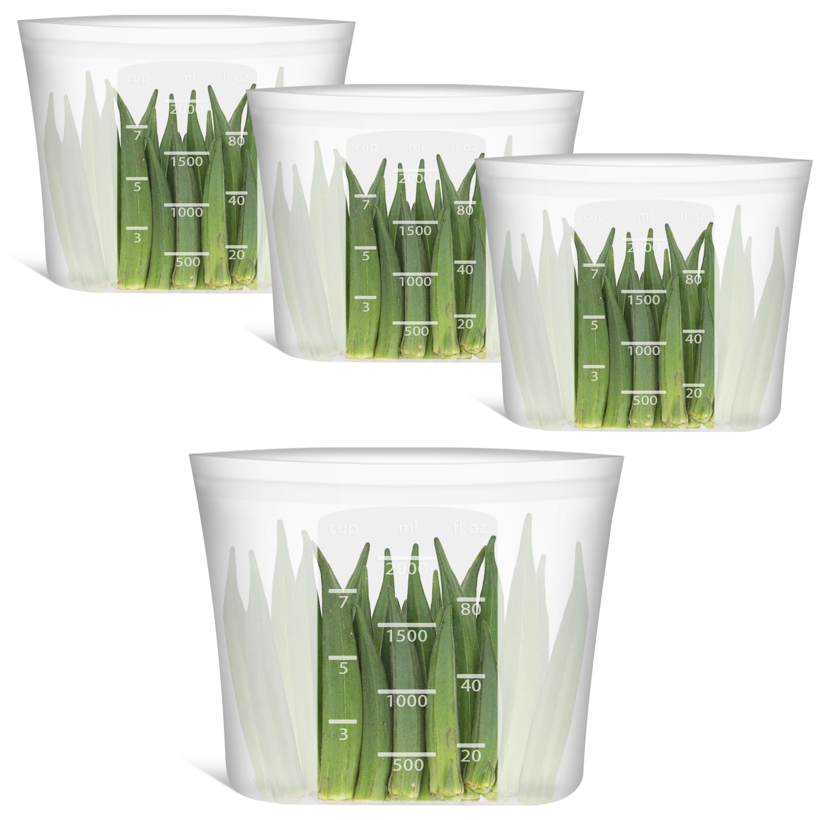 Reusable Food Bags, 12 Pack 100% Silicone Food Storage Bags Stand Up Zip Lock Container, Freezer Microwave Oven Dishwasher Safe, 4 Medium 4 Small 4 Extra Small, Aqua