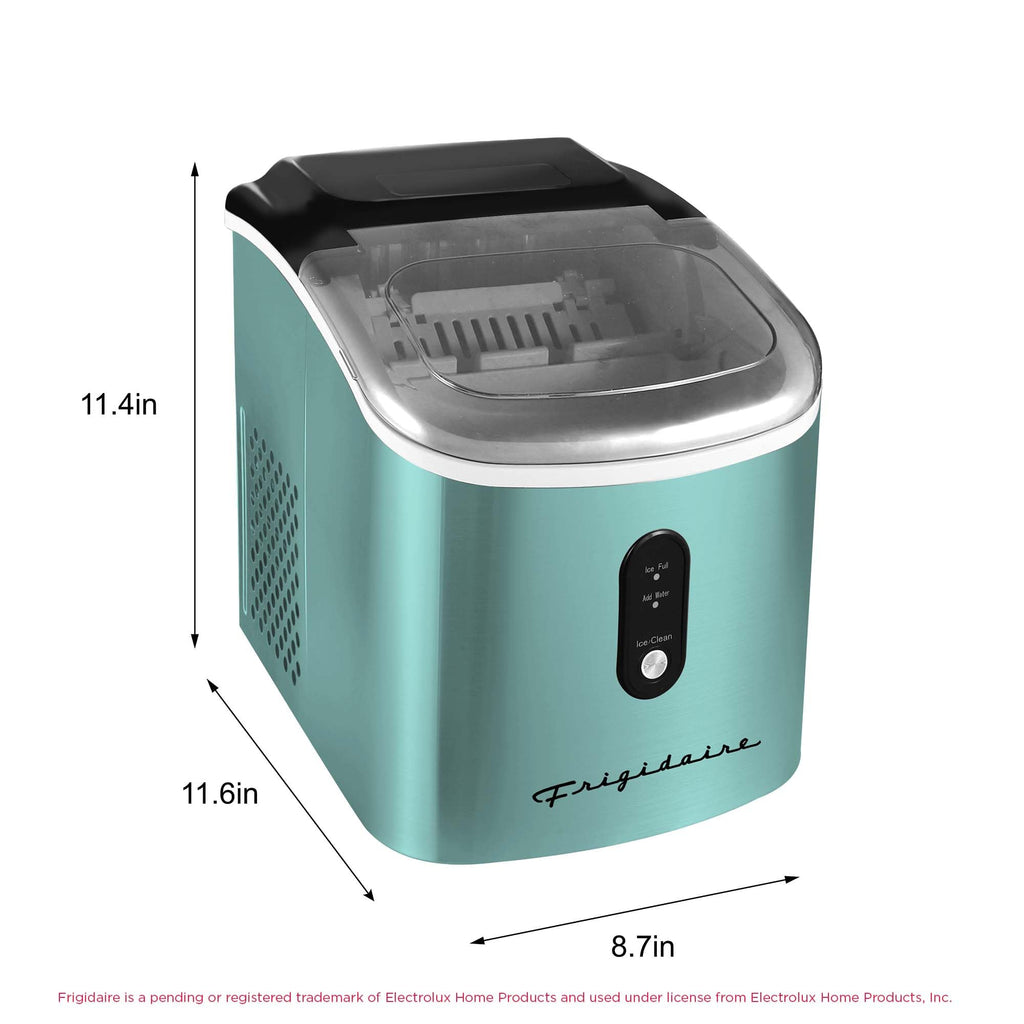 Frigidaire EFIC103-AMZ-SC Counter Top Maker with Over-Sized Ice Bucket, Stainless Steel, Self Cleaning Function, Heavy Duty, Stainless