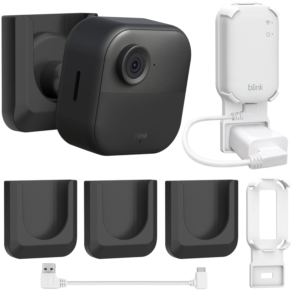 Blink Mini 2 No Drill Wall Mount Bracket for Blink Mini 2/Blink Outdoor 4/Blink Indoor Camera,No Screw Adhesive Blink Camera Mount for Blink Indoor Outdoor Camera 3Pack (Camera Not Included),White