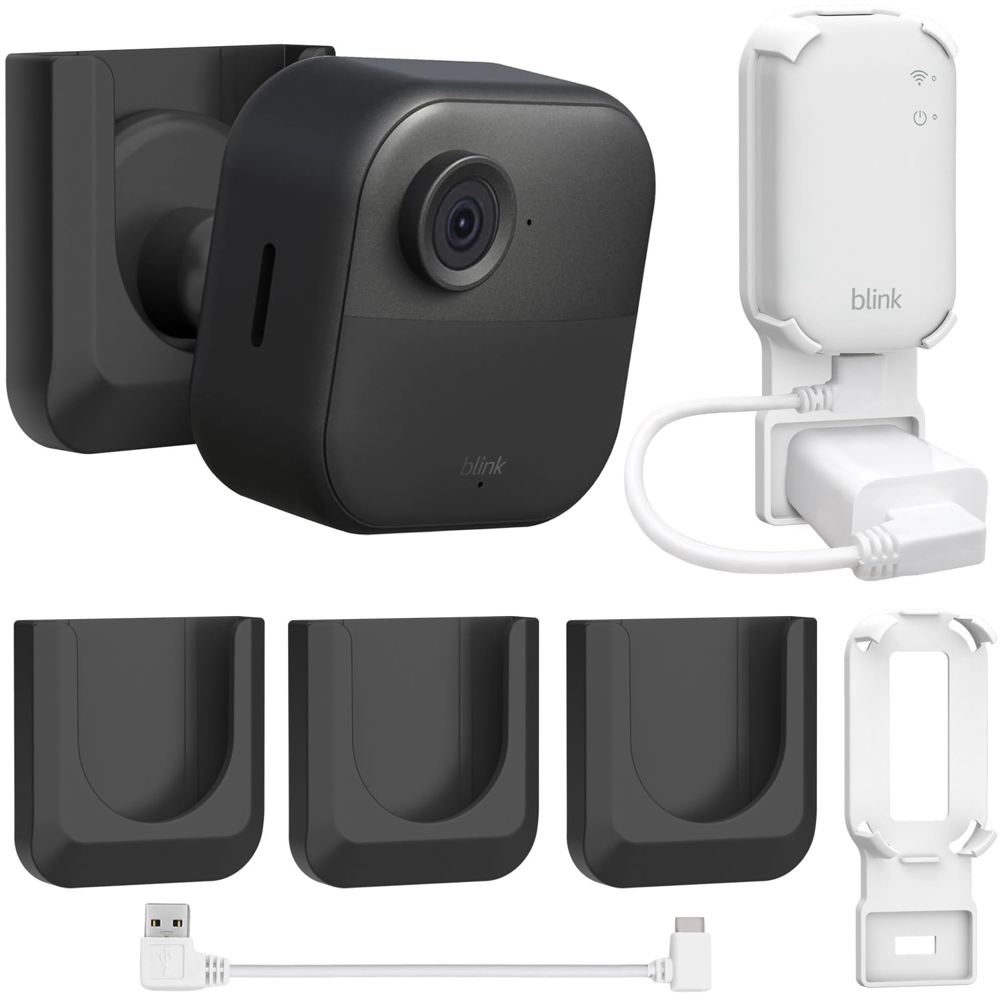 Blink Mini 2 No Drill Wall Mount Bracket for Blink Mini 2/Blink Outdoor 4/Blink Indoor Camera,No Screw Adhesive Blink Camera Mount for Blink Indoor Outdoor Camera 3Pack (Camera Not Included),White