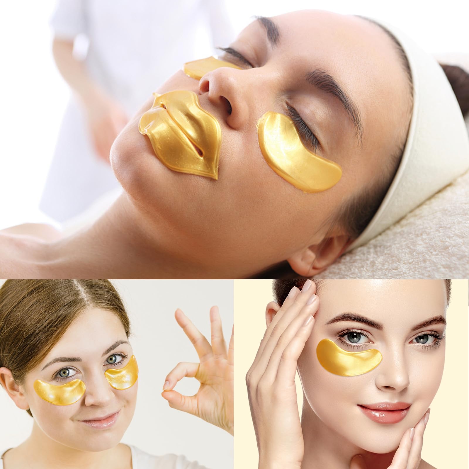Adofect Hydrogel Caffeine Under Eye Masks, Collagen Eye Patches for Dark Circles Puffy Eyes Under Eye Bags, Deep Hydration Eye Gels for All Skin Types, Skin Care Gifts (Pink, 30 Pairs)